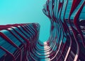 blue sky high rise building wavy shapes Royalty Free Stock Photo