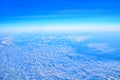 Blue sky high view from airplane Royalty Free Stock Photo