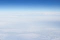 blue sky high view from airplane clouds shapes Royalty Free Stock Photo