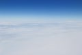 blue sky high view from airplane clouds shapes Royalty Free Stock Photo