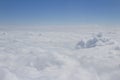 blue sky high view from airplane clouds shapes Royalty Free Stock Photo