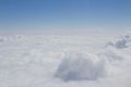blue sky high view from airplane clouds shapes Royalty Free Stock Photo