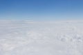 blue sky high view from airplane clouds shapes Royalty Free Stock Photo