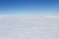 blue sky high view from airplane clouds shapes Royalty Free Stock Photo