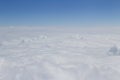 blue sky high view from airplane clouds shapes Royalty Free Stock Photo