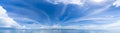 Blue sky horizon background with clouds on a sunny day seascape panorama Phuket Thailand