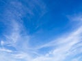 Blue sky horizontal with beautiful cirrocumulus clouds in bright clear summer season, good weather for out door activity, skycap Royalty Free Stock Photo