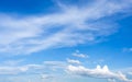 Blue sky horizontal with beautiful cumulus clouds in bright clear summer season, good weather for out door activity, skycap nature Royalty Free Stock Photo