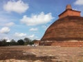 Blue sky. The Jetavanarama monastery is only two thousand years old. It is the highest place of Buddhiss.