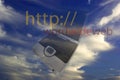 Blue Sky with laptop Royalty Free Stock Photo