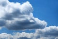 blue sky with large beautiful air clouds floating in weightlessness