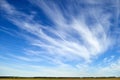 Blue sky, light clouds, Earth horizon panorama Royalty Free Stock Photo