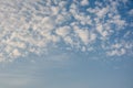 Blue sky with lots of little white fluffy clouds Royalty Free Stock Photo