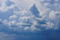 Blue sky with lowering clouds as a background Royalty Free Stock Photo