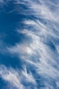 Blue sky with many spindrift clouds predawn sky