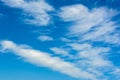 Blue sky with many spindrift clouds predawn sky