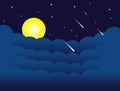 Blue sky and moonnight Royalty Free Stock Photo