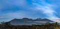 Blue sky mountain view clouds