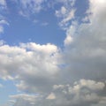 Blue sky with moving white and grey cloud Royalty Free Stock Photo
