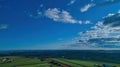 Blue sky and multiple clouds background