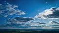 Blue sky and multiple clouds background