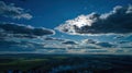 Blue sky and multiple clouds background