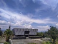 Blue sky and Musem TB Silalahi Center. The cultural museum that collected a lot of Batak histories artefact