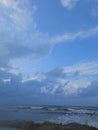 Blue sky over Bandengan Beach, Jepara, Central Java, Indonesia Royalty Free Stock Photo