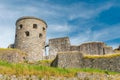 Blue sky over Bohus Fortress along the old Norwegian Swedish border in Kungalv, Bohuslan, Sweden