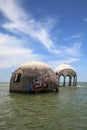 Blue sky over the Cape Romano dome house ruins