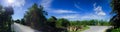 Blue sky over the country road in Thailand