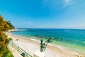 Blue sky over Marina Grande beach in world famous Capri island