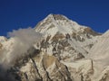 Blue blue sky over Mount Changtse, view from Kala Patthar Royalty Free Stock Photo