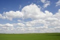 Blue sky over the field