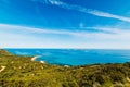 Blue sky over Sardinia coastline