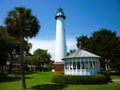 Blue sky over the St Simons Island Lighthouse Museum on a sunny day Royalty Free Stock Photo