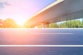 Blue sky overpass under the asphalt road, car advertising road material Royalty Free Stock Photo