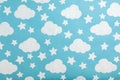 Blue sky painted on wall. Idea for baby room Royalty Free Stock Photo