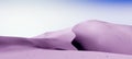 Blue sky and pale purple dunes. Desert landscape with contrast skies. Minimal abstract background. 3d rendering