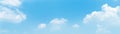 Blue sky panorama background with clouds in the morning. Royalty Free Stock Photo