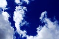 Blue sky with peacefull cotton clouds in Qinghai Tibet Plateau