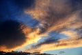 The sky with fire cotton clouds and sunset scenery of Taiwan`s north coast Royalty Free Stock Photo