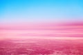 Blue sky, pink red clouds background, colorful sunrise, sunset landscape, pink cosmic planet horizon, fantasy dawn in outer space Royalty Free Stock Photo