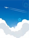 Blue sky with plane Royalty Free Stock Photo