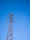 Blue sky and power line Royalty Free Stock Photo