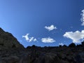 Blue Sky and puffy clouds with Nature Background.White, fluffy clouds in blue sky.Blue sky with clouds. Royalty Free Stock Photo