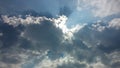 Blue sky, puffy clouds and oh my god a bright light Royalty Free Stock Photo