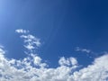 Blue Sky and puffy clouds.White, fluffy clouds in blue sky.Blue sky with clouds. Royalty Free Stock Photo