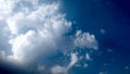 Blue Sky and puffy white & black clouds Royalty Free Stock Photo