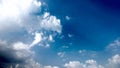 Blue Sky and puffy white & black clouds Royalty Free Stock Photo